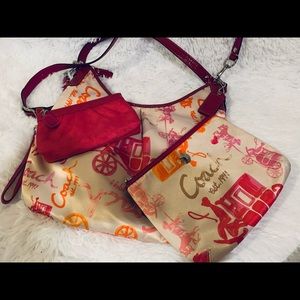 Vintage Coach Set Pink Satin Horse and Carriage